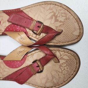 Red Leather Women's Sandals